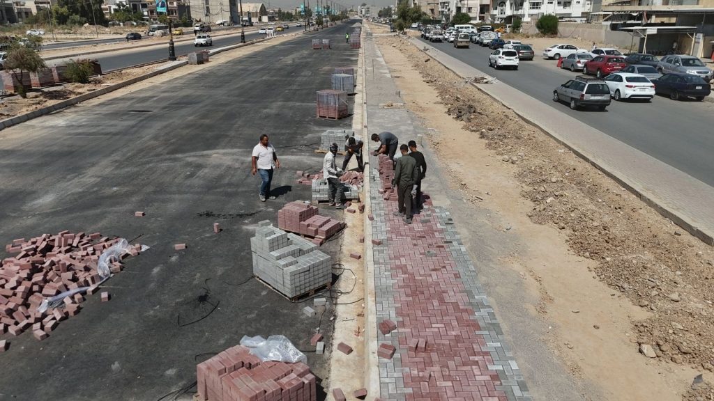 مشروع-1024x576 استمرار أعمال تأهيل وتطوير الشارع الرئيس بين تقاطع الجسر الرابع ومنطقة الـ 95