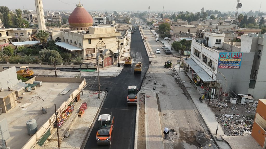1-5-1024x576 أعمال شاملة لتأهيل شارع جامع السورجي في منطقة دوميز بالموصل