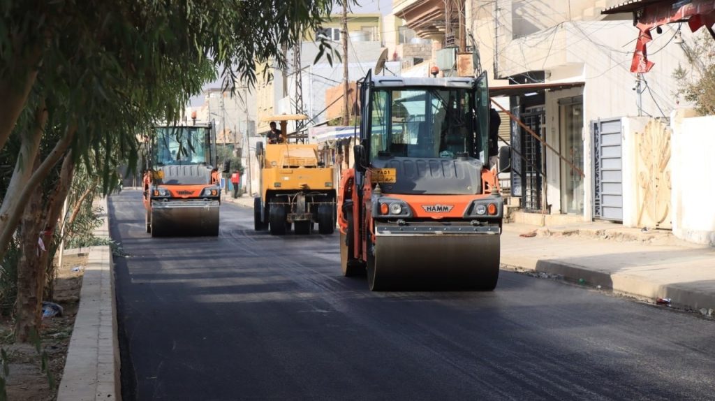 4-8-1024x574 أعمال شاملة لتأهيل شارع جامع السورجي في منطقة دوميز بالموصل