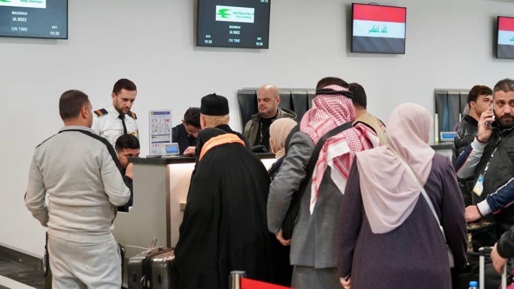 image-54-1024x576 انطلاق أول رحلة حج دولية من مطار الموصل الدولي تعكس عودة الحياة للمدينة