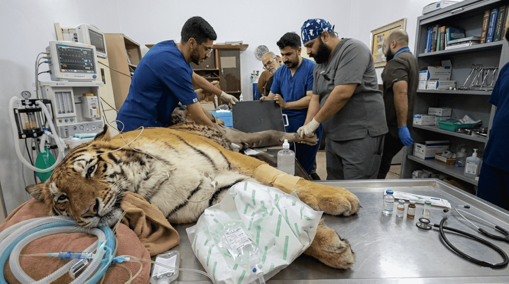 نمر-الزوراء-مضغوط-1-1024x572 نهاية حزينة للنمر السيبيري في حديقة الزوراء.. نفوق مفاجئ بعد عملية جراحية معقدة