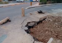 خسف أرضي قرب مقتربات الجسر الخامس في الموصل يثير مخاوف المواطنين