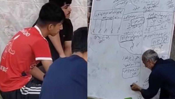 إشادة واسعة بمعلم في نينوى يدرس طلبة الوزاري مجانا داخل جامع