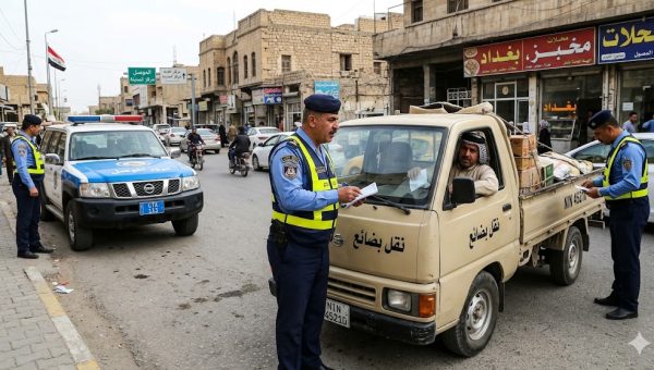 مفارز الهيئة العامة للنقل تُحاسب المخالفين في الموصل
