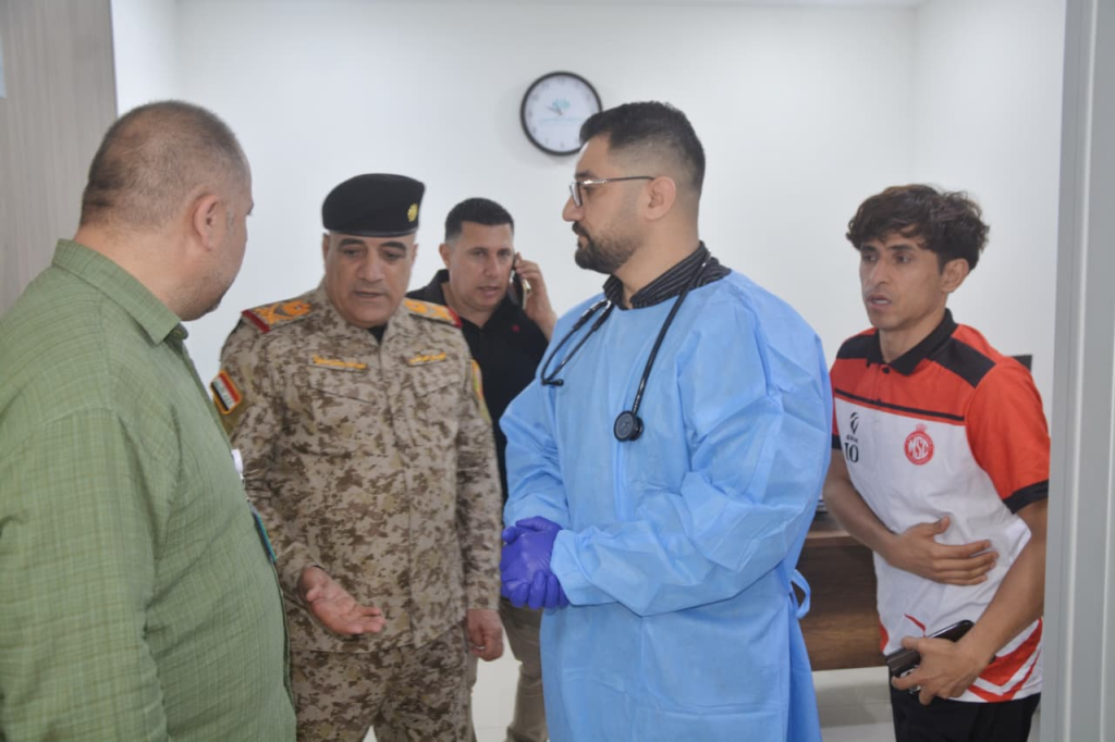 image-38-1024x682 قائد عمليات نينوى يتفقد بعثة نادي الموصل بالمستشفى عقب أحداث مباراة دهوك