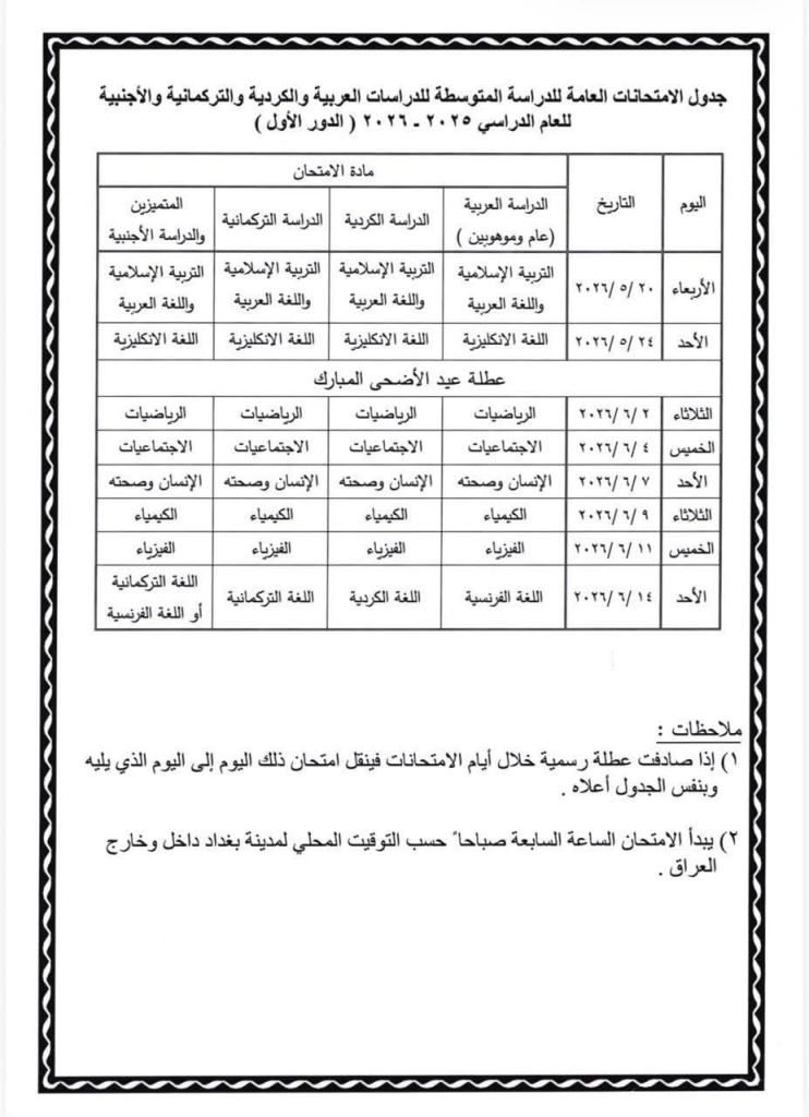 image-51-742x1024 التربية تُعلن تفاصيل انطلاق امتحانات الثالث المتوسط وآلية التعامل مع العطل الطارئة