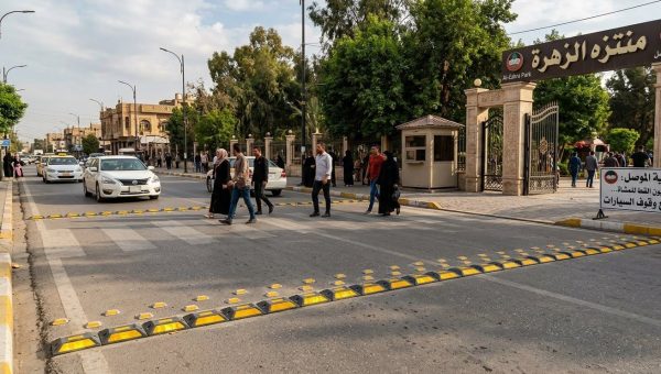 عيون القط” أمام منتزه الزهرة لتخفيف السرعة وليست كراجًا للمركبات