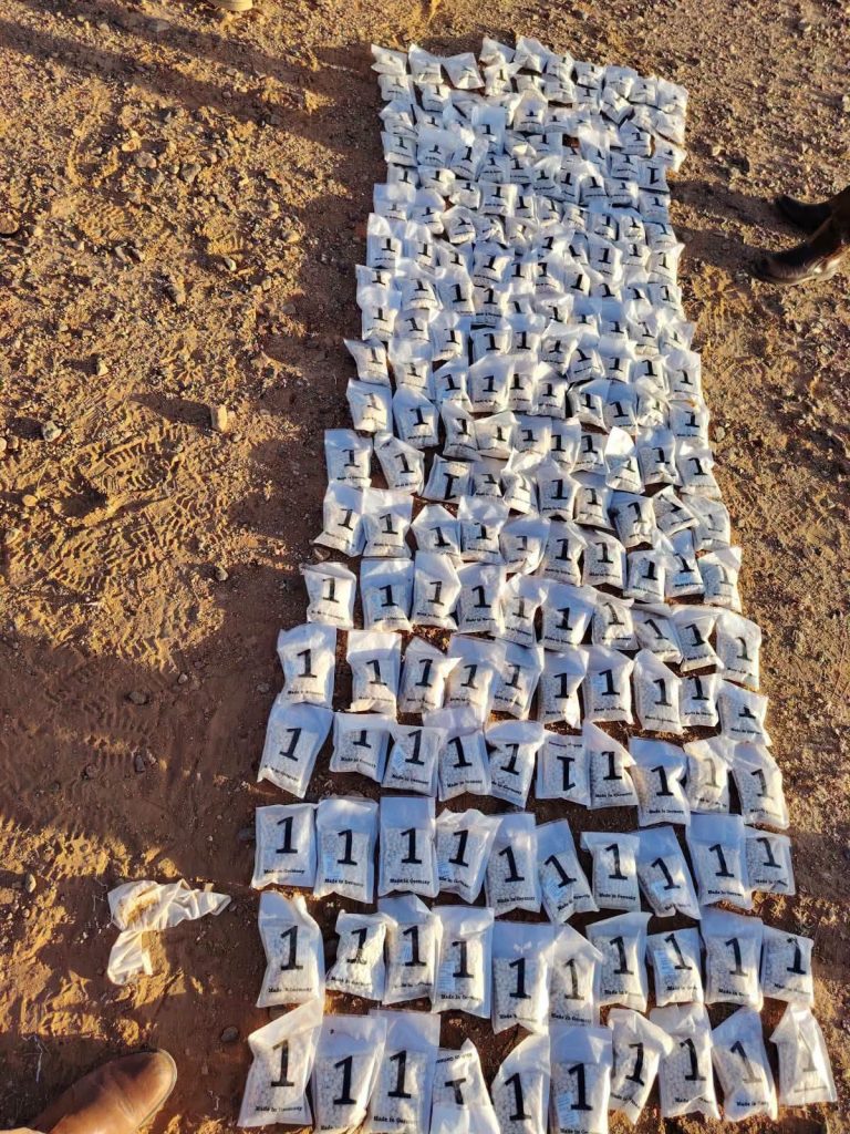3-5-768x1024 قوات الحدود تسقط بالونًا هوائيًا وتُصادر 34 كيلوغرامًا من الكبتاغون