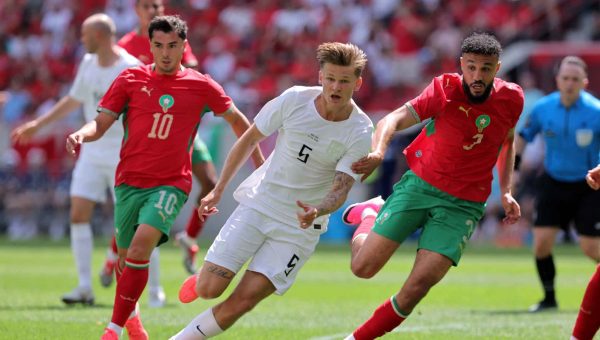 النرويج منافس العراق المونديالي يتعادل مع المغرب بهدف لمثله قبل صدام حزيران المرتقب