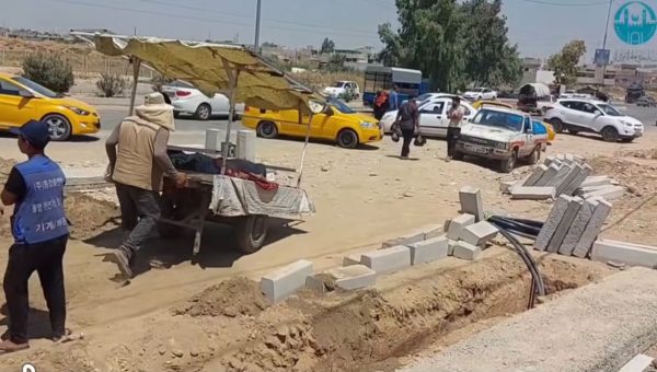 إغلاق ساحات إنشائية مخالفة وإزالة التجاوزات في شارع الإنتصار