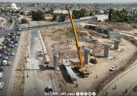 بدء تركيب روافد جسر الصابرين وارتفاع الإنجاز إلى 25%