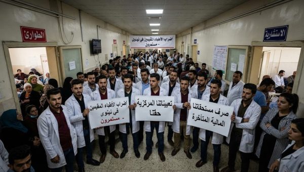 أطباء نينوى يواصلون إضرابهم المفتوح للضغط نحو صرف المستحقات والتعيينات