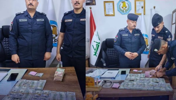شرطة نينوى تعثر على مبالغ مالية بالدولار والدينار العراقي في موقع حادث مروري