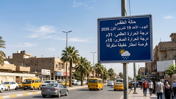 طقس العراق : انخفاض في الجنوب وارتفاع بالشمال وتفاصيل درجات الحرارة ليوم الثلاثاء
